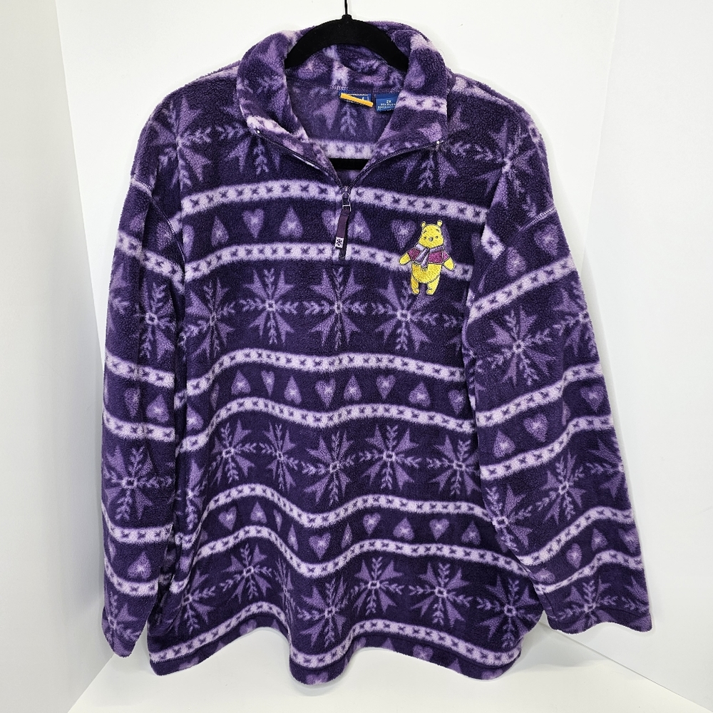 Disney Vintage 2X Pooh Jerry Leigh Purple Zip Winter Winnie The Pooh Pullover